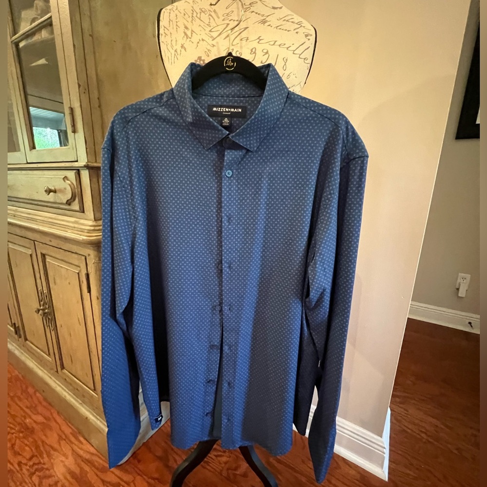 Mizzen+Main - Long sleeve button down - Dark blue